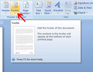 Footer-Word Processing