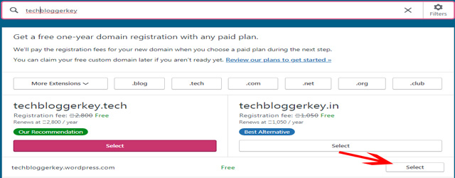 Domain Registration In wordpress