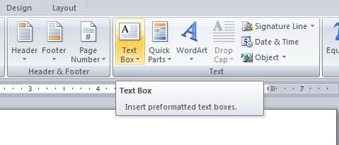 Text Box Word processing in english