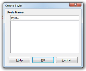 Style Name Box
