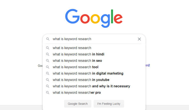 Keyword Research for Google