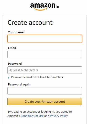 Amazon Creation Account