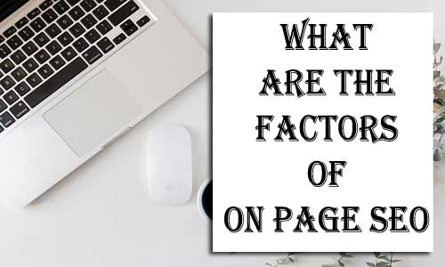 factors of on page seo