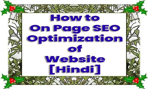 On Page SEO Optimization in Hindi