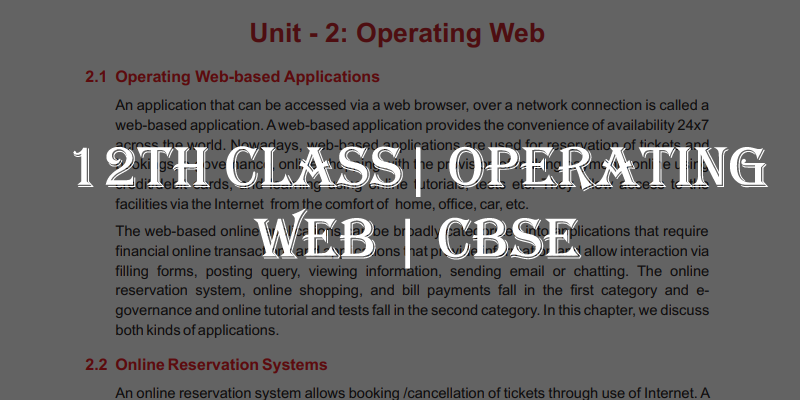 12th class operating web q/A